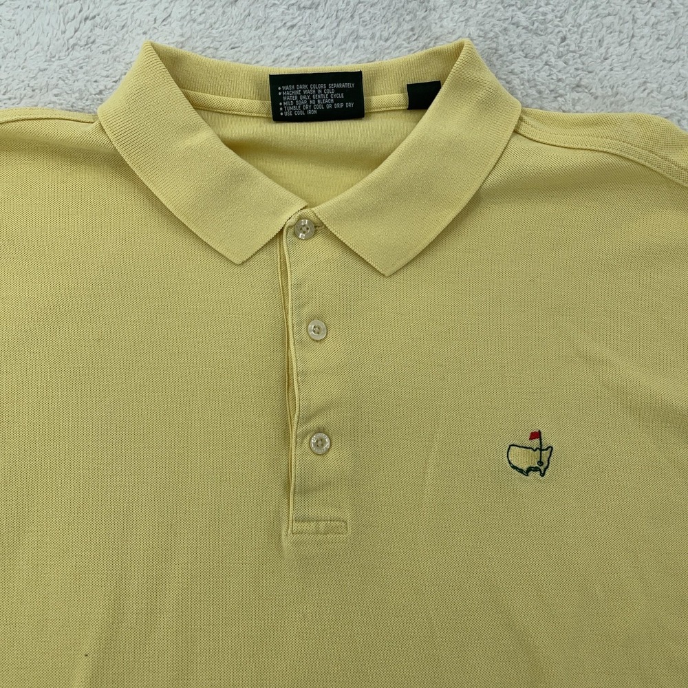 Vintage Masters Collection Golf‎ Shirt Mens XL Yellow Polo Augusta National 90s
